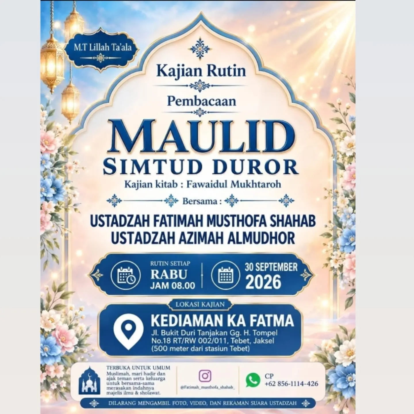 Jadwal Kajian Muslimah