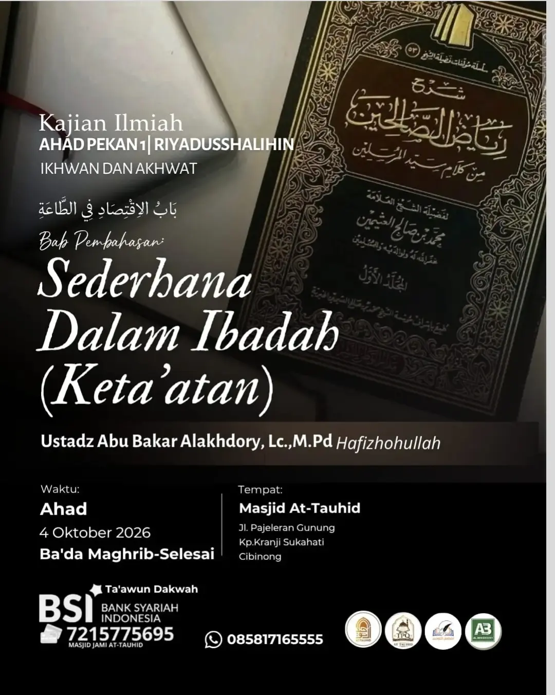 Kajian Ilmiah: Bahas Kitab Riyaduss Shalihin