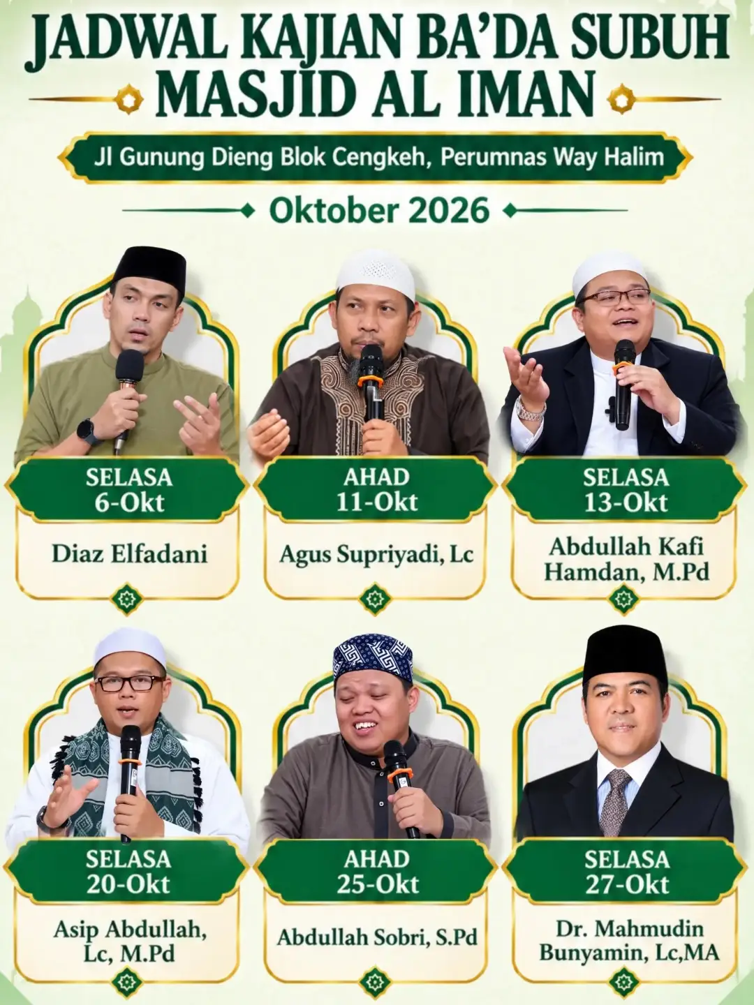 Jadwal Kajian Ba'da Subuh Masjid Al Iman