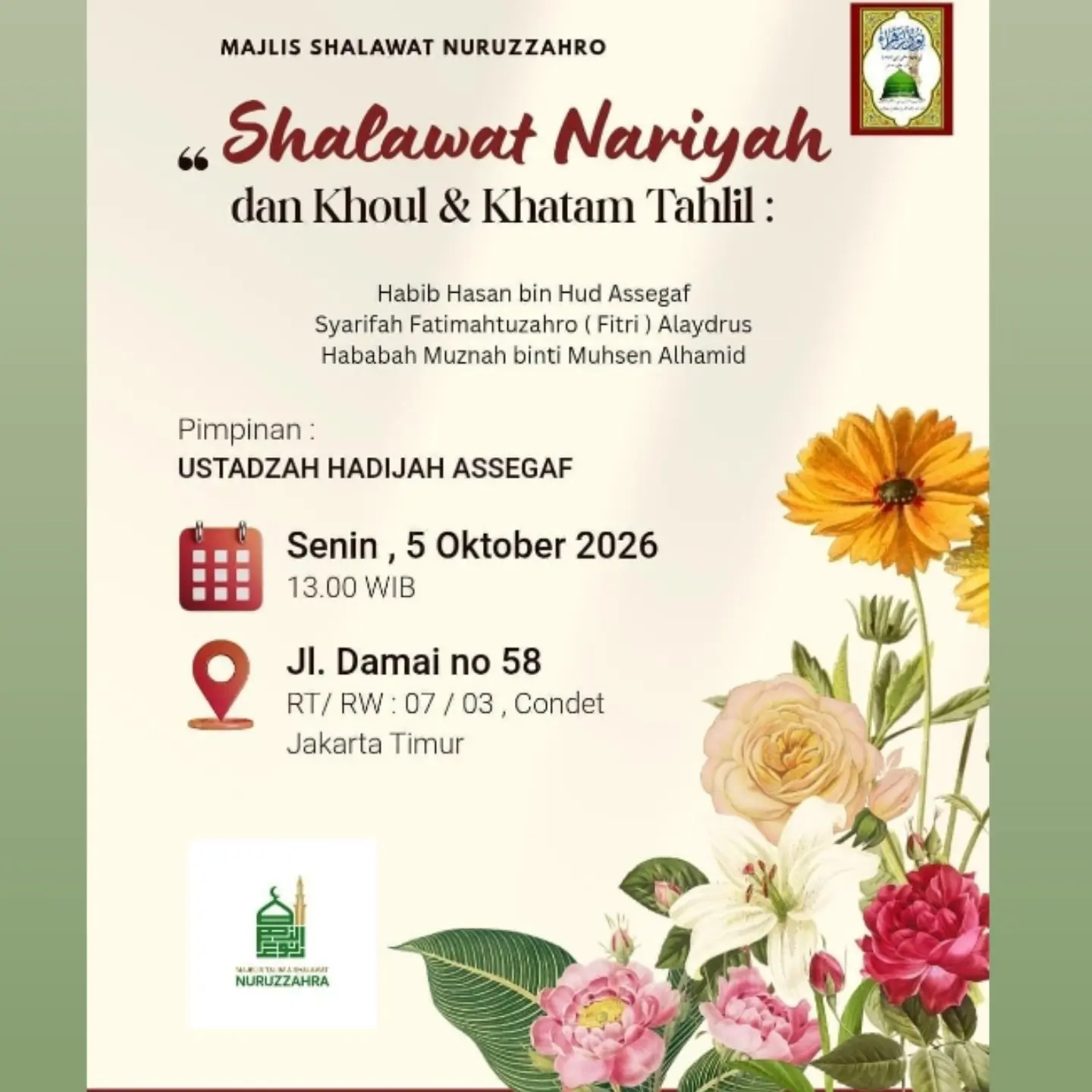 Shalawat Nariyah dan Khoul & Khatam Tahlil