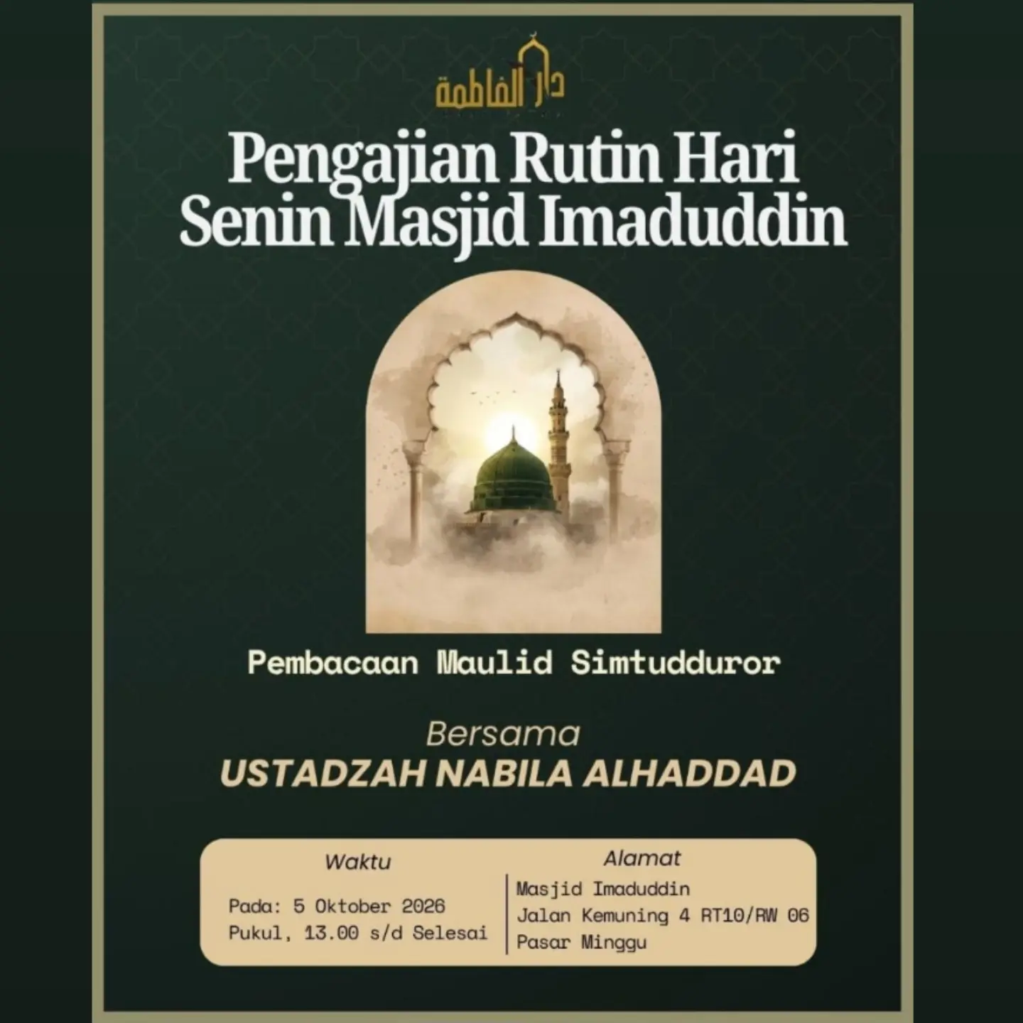 Pengajian Rutin Hari Senin Masjid Imaduddin