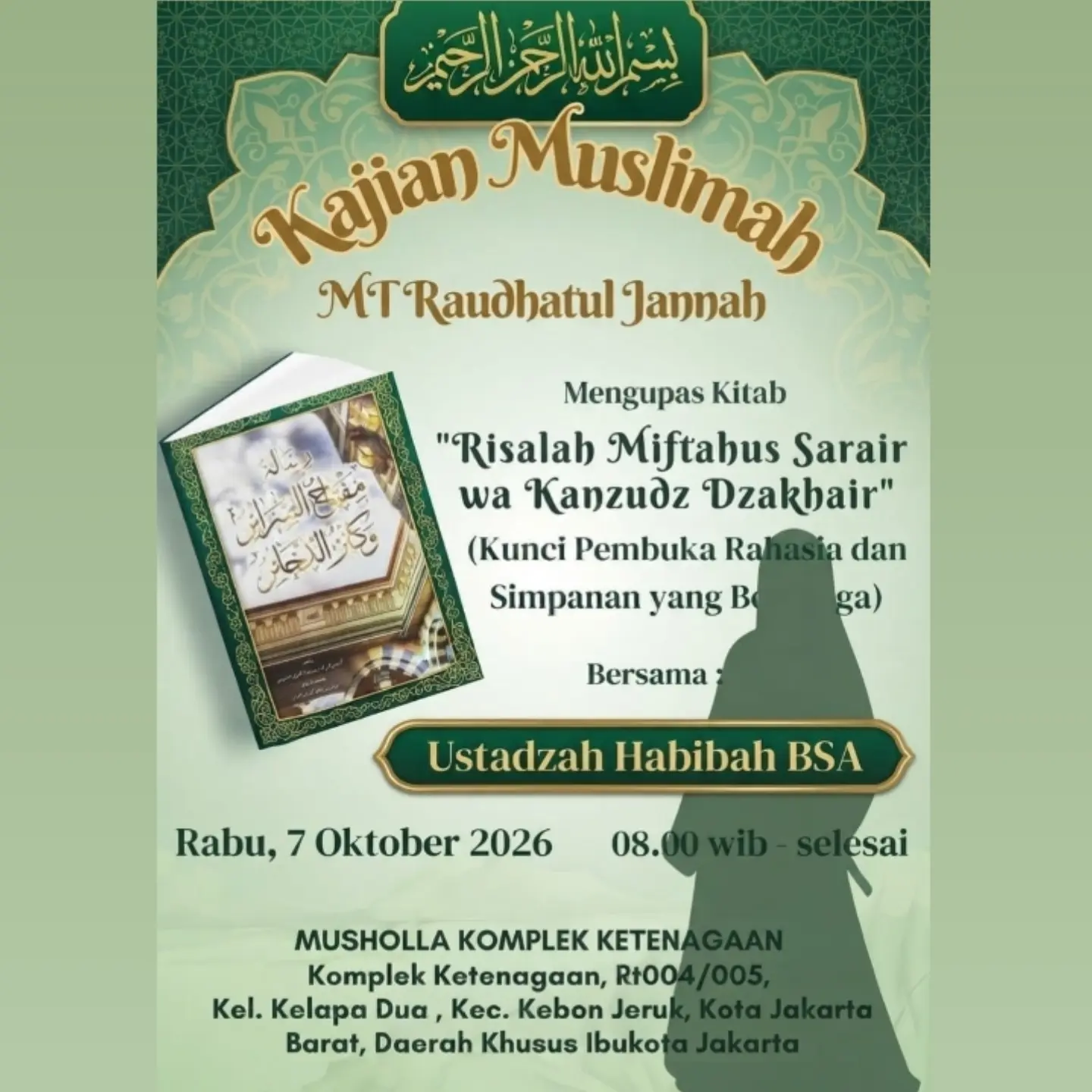 Kajian Muslimah MT Raudhatul Jannah