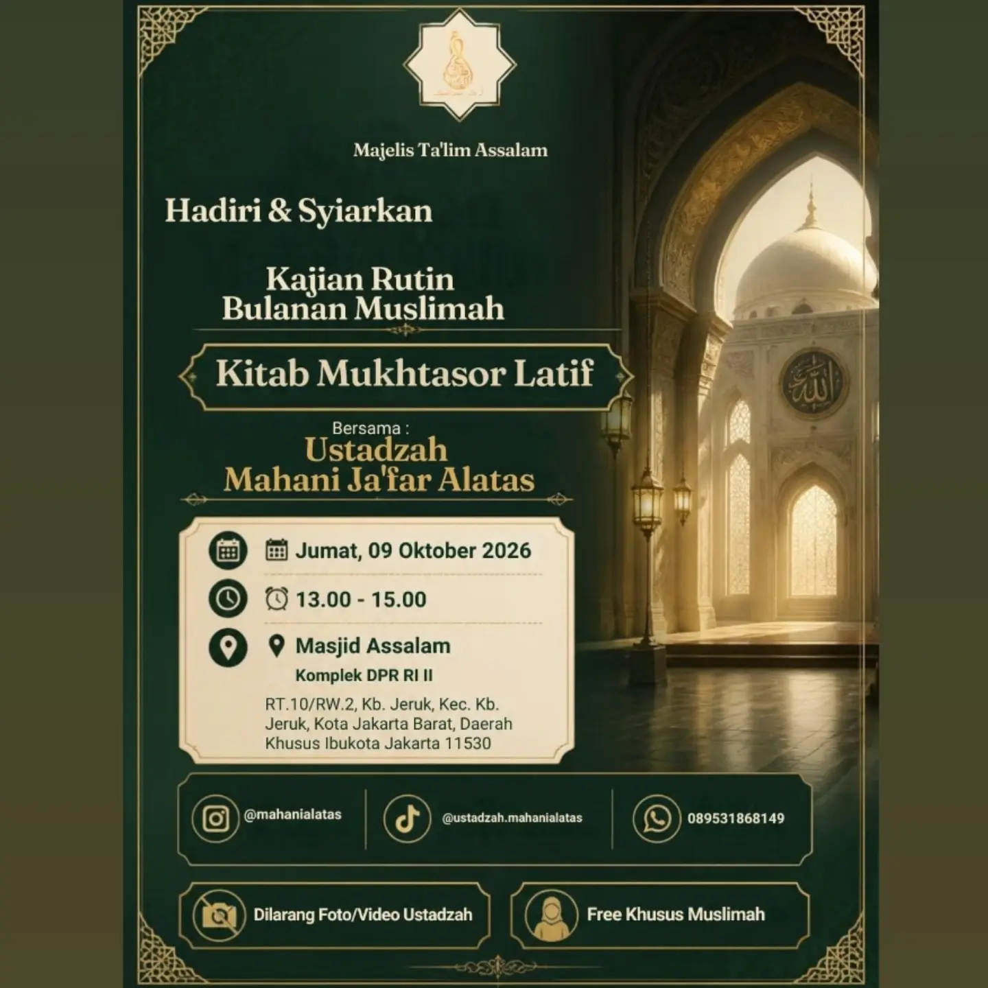 Kajian Rutin Bulanan Muslimah