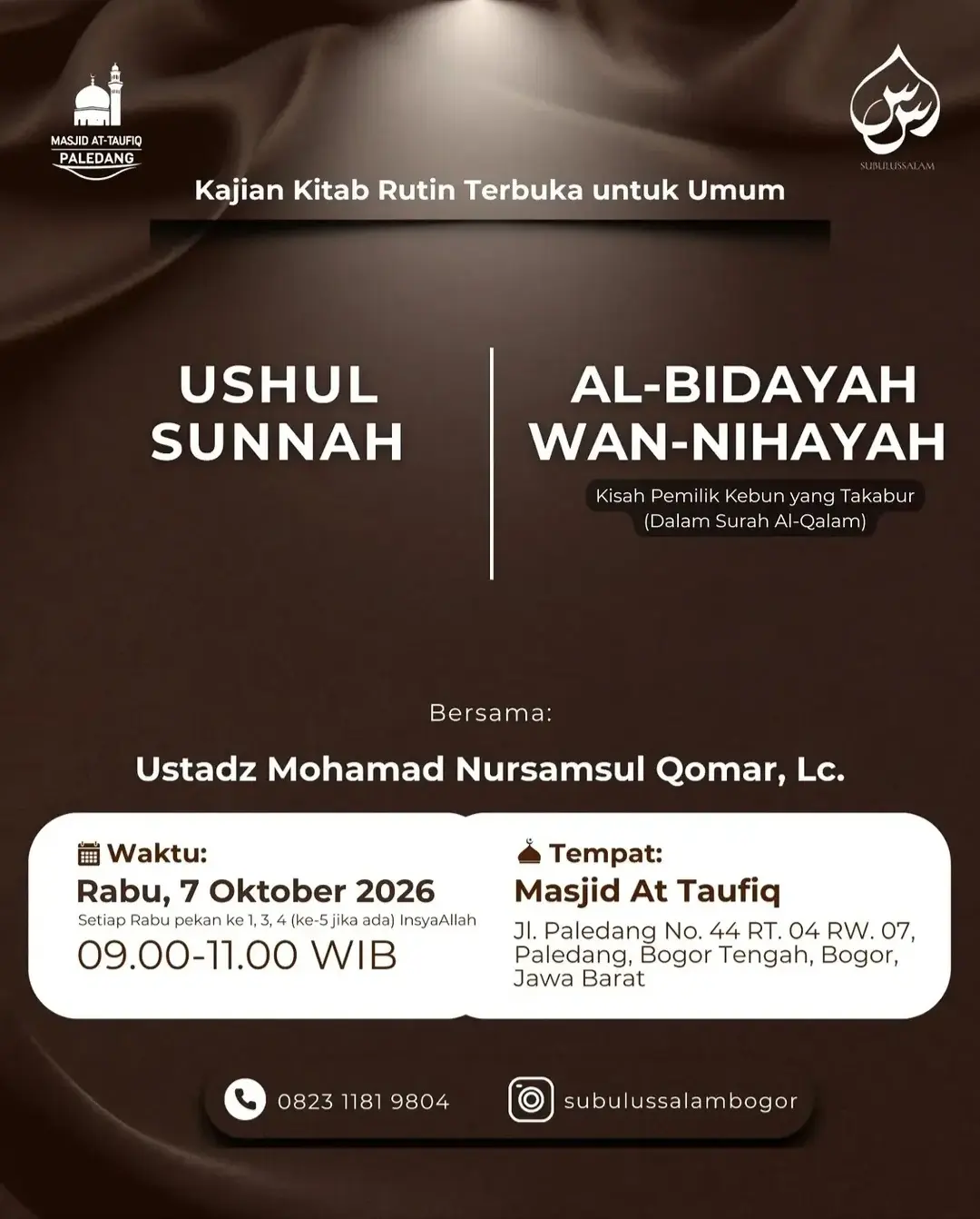 Kajian Kitab Rutin Terbuka untuk Umum