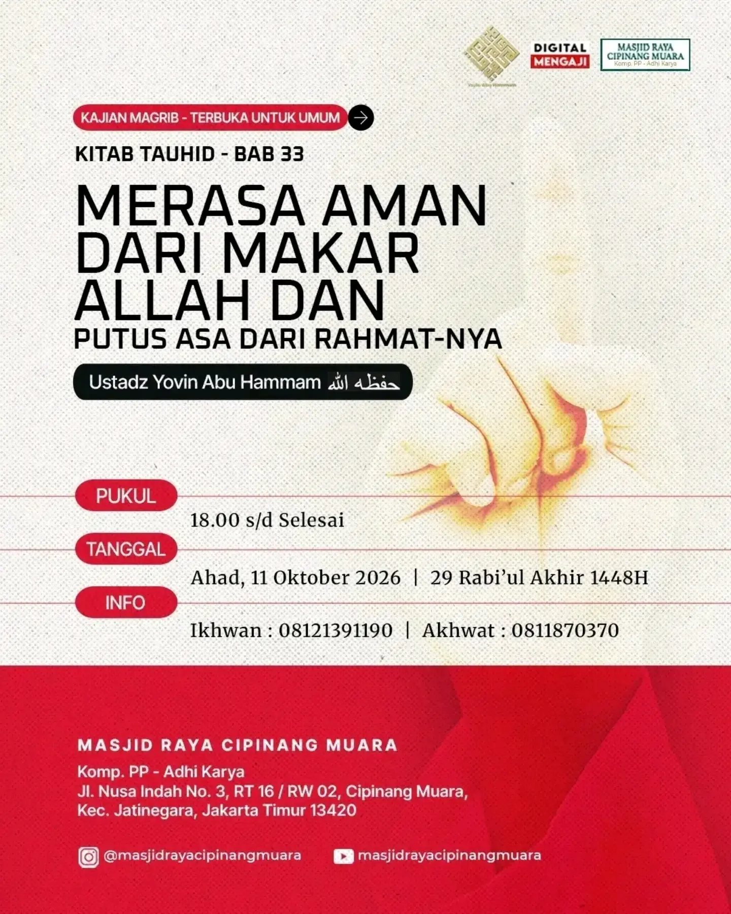Merasa Aman Dari Makar Allah Dan Putus Asa Dari Rahmat-Nya