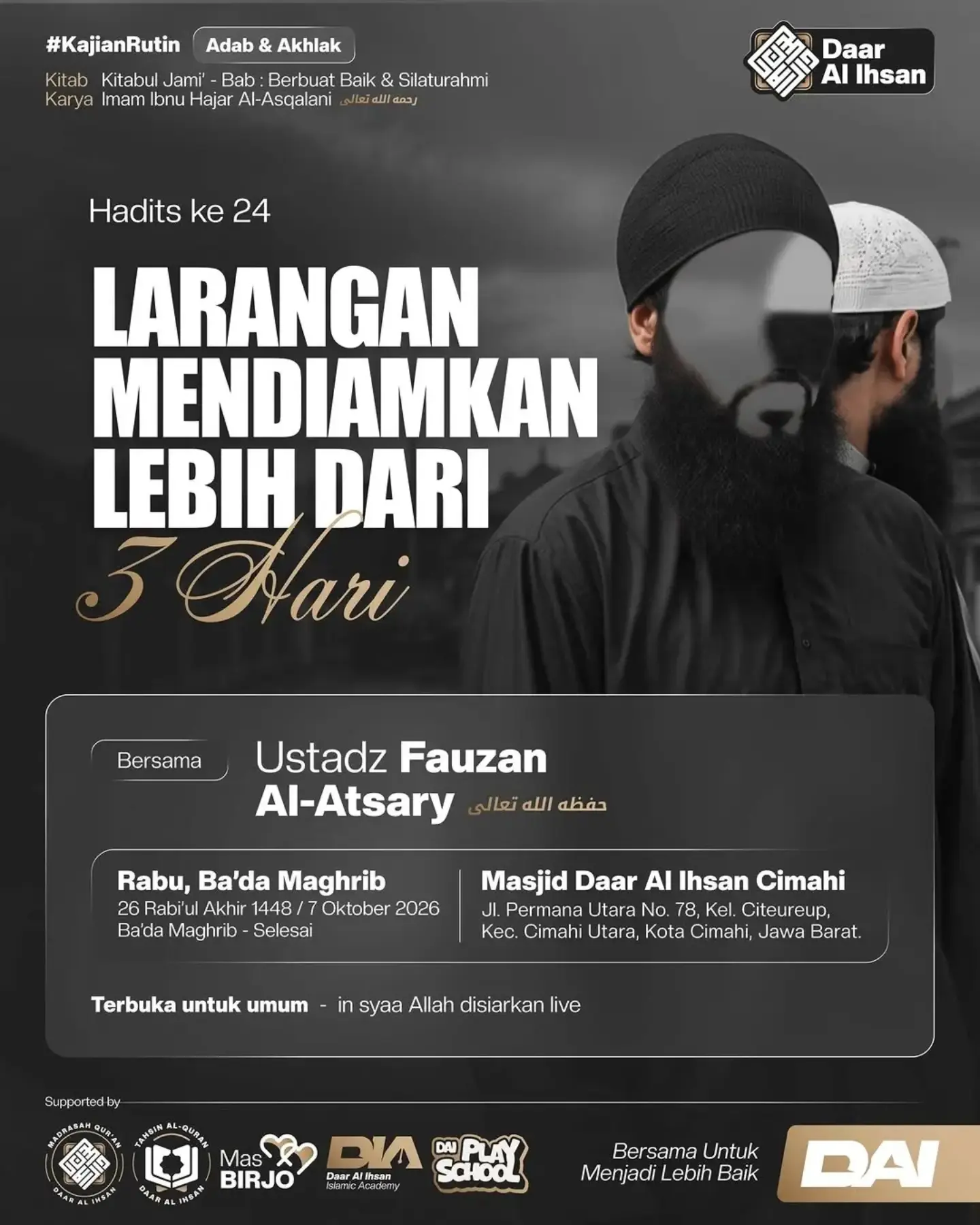 Hadits ke-24: Larangan Mendiamkan Lebih Dari 3 Hari