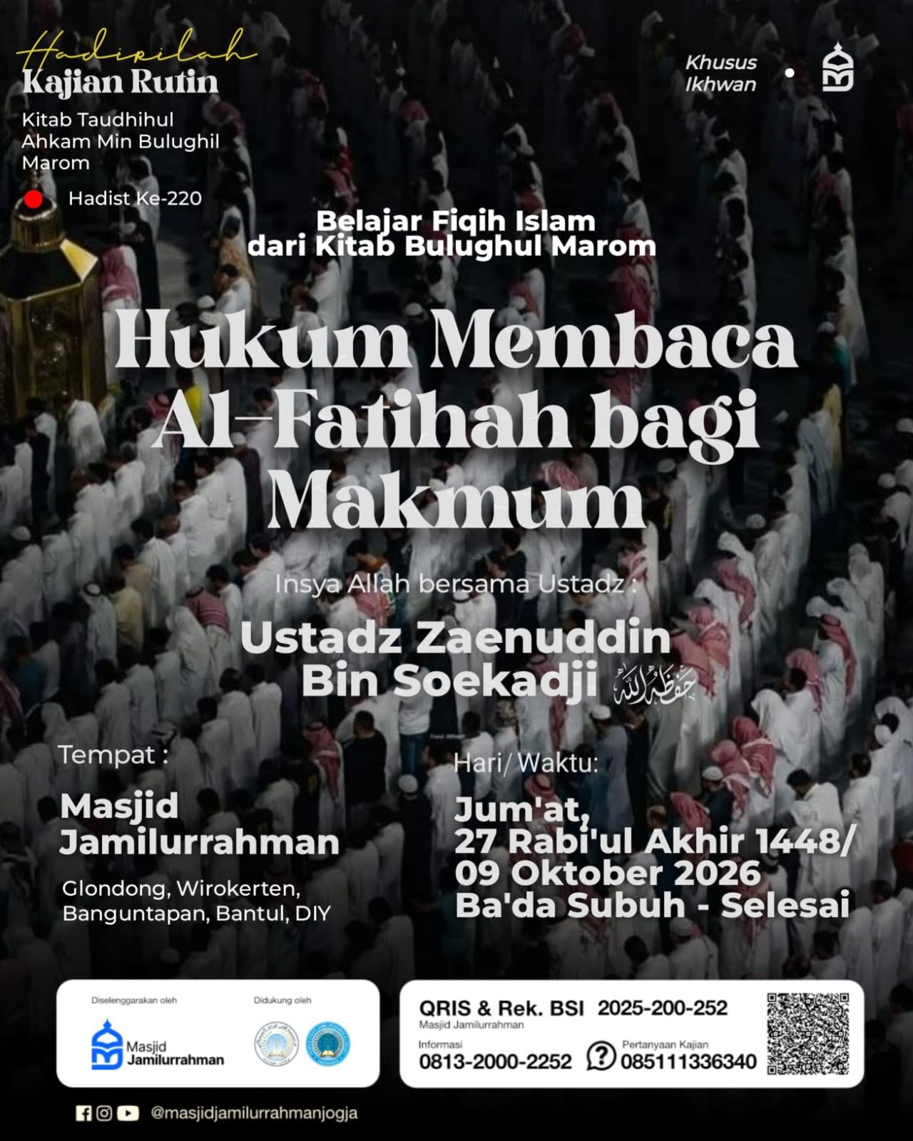 Hukum Membaca Al-Fatihah bagi Makmum