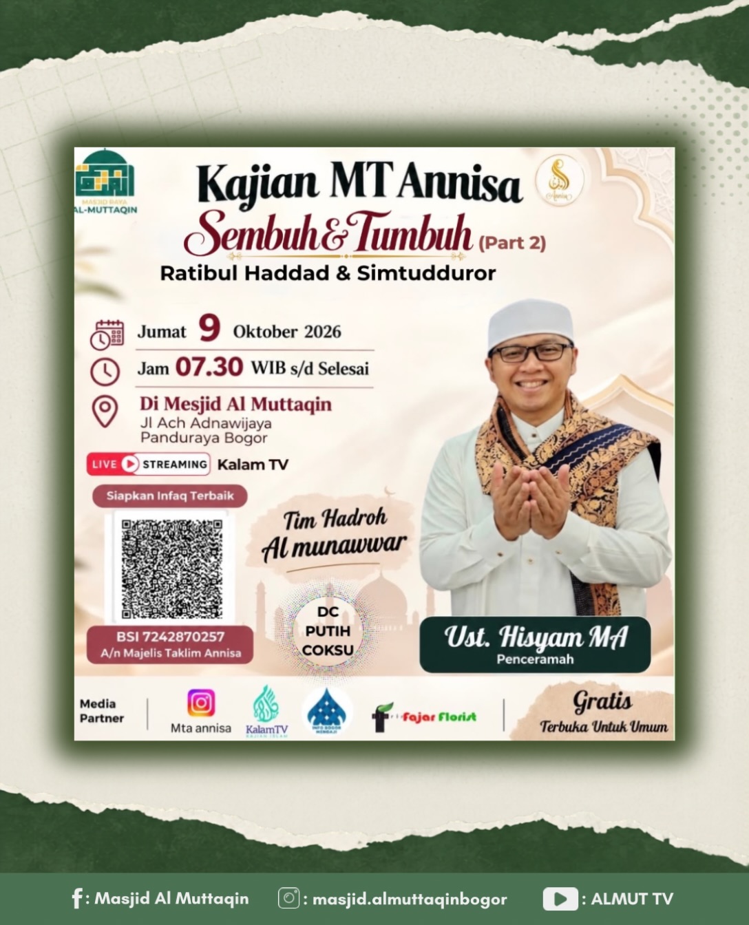SEMBUH DAN TUMBUH (Part 2) - Kajian MT Annisa