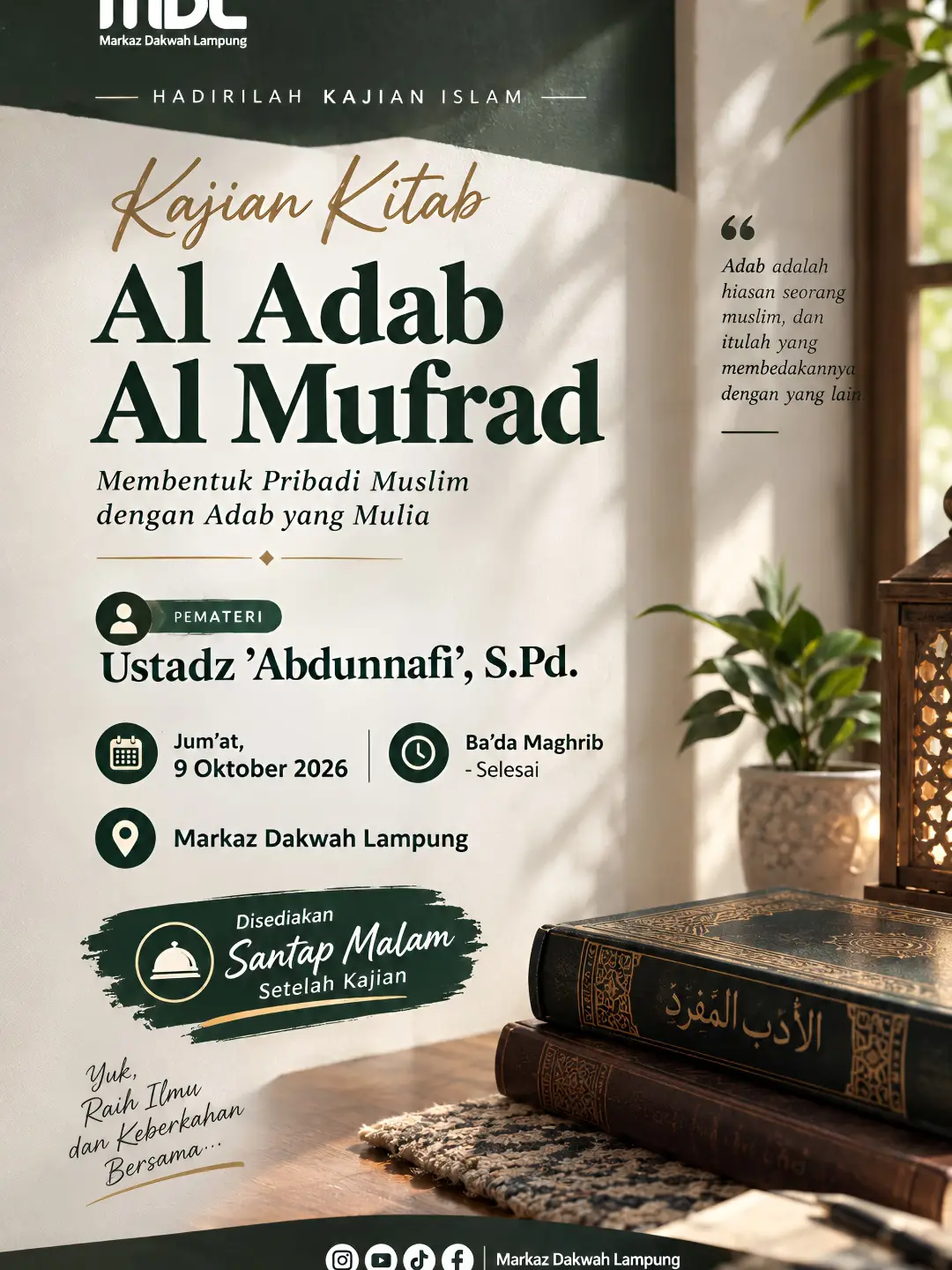Kajian Kitab Al Adab Al Mufrad