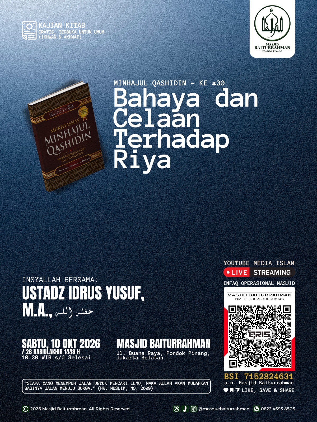 Bahaya dan Celaan Terhadap Riya