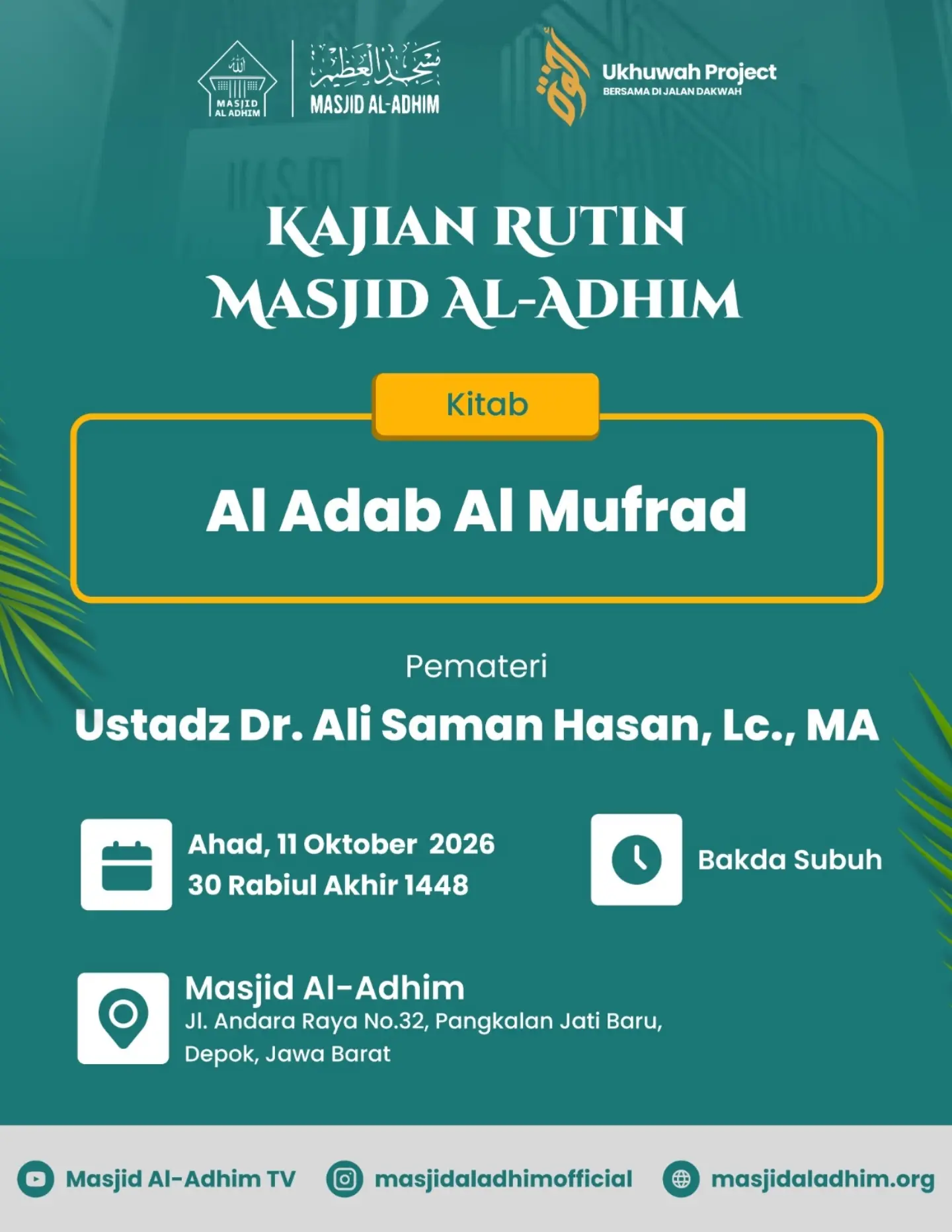 Kajian Rutin Masjid Al-Adhim
