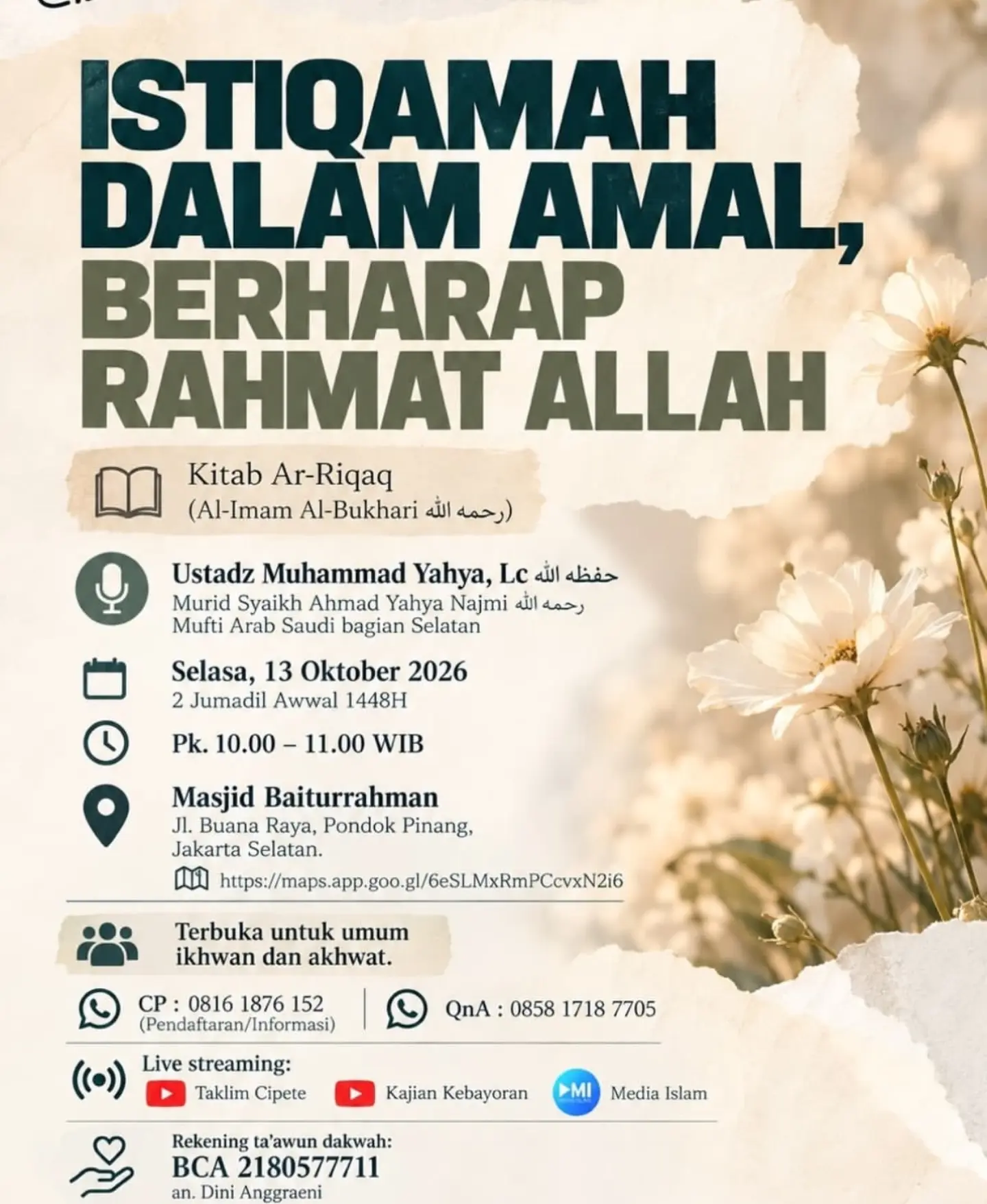 Istiqomah dalam Amal, Berharap Rahmat Allah
