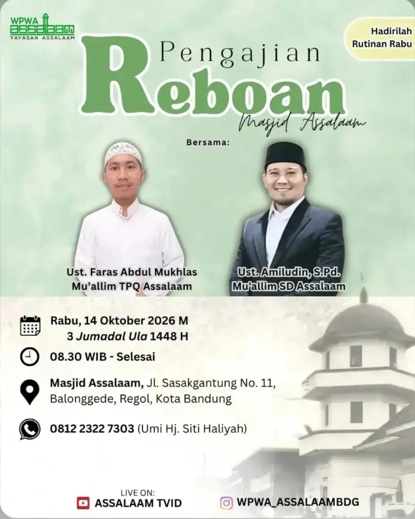 Pengajian Reboan Masjid Assalaam