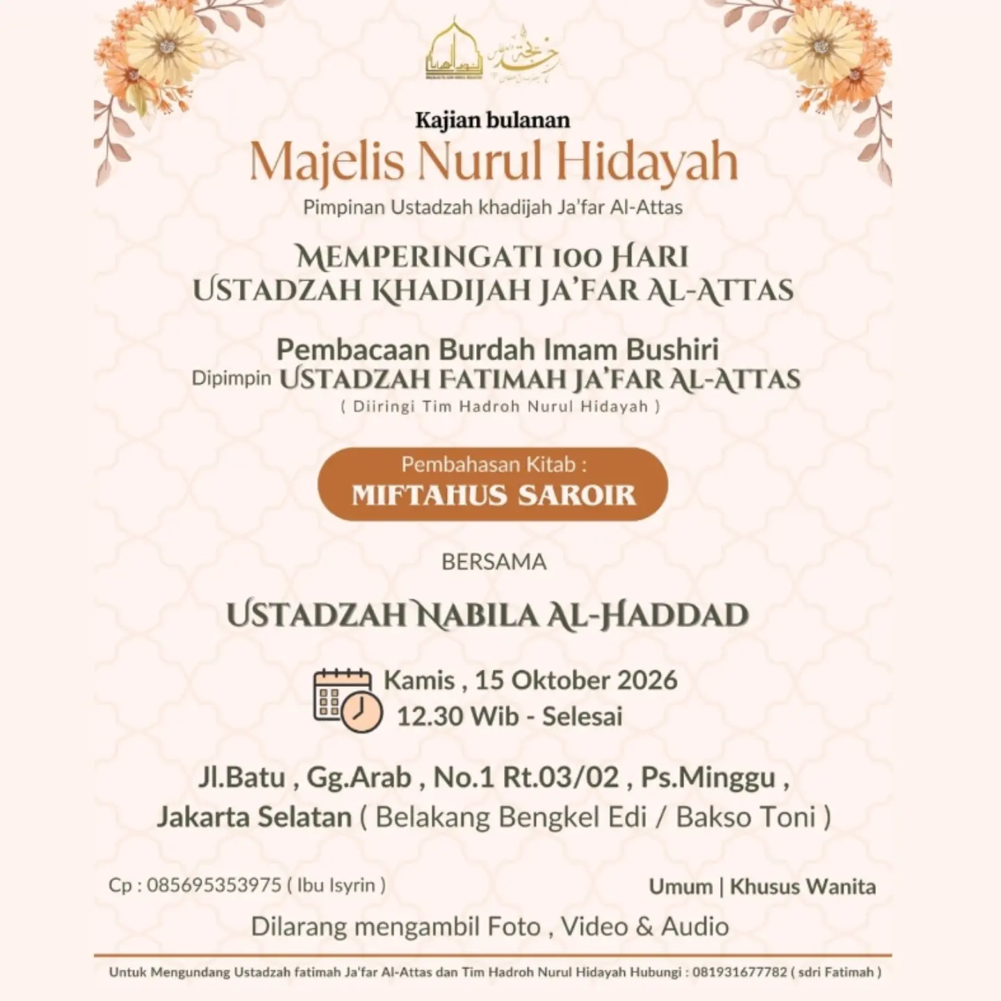 Kajian bulanan Majelis Nurul Hidayah