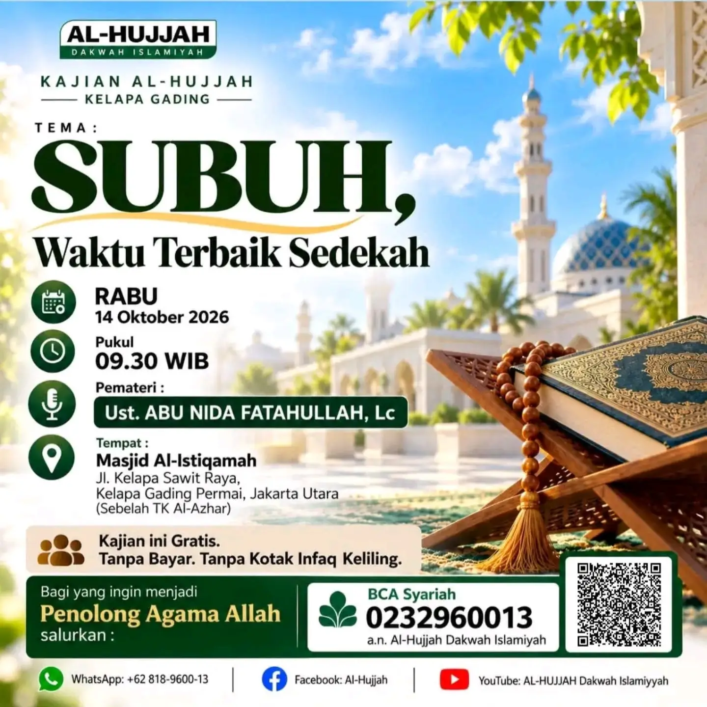 SUBUH, Waktu Terbaik Sedekah