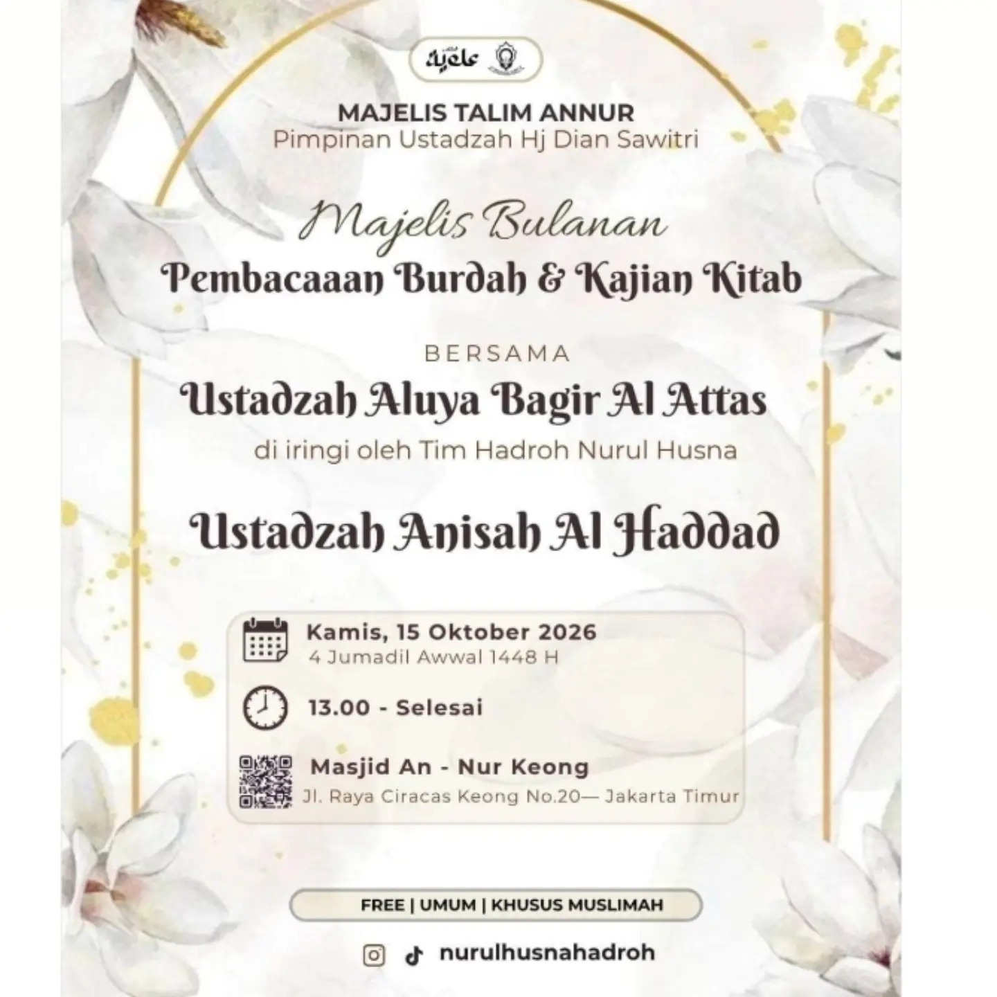 Majelis Bulanan Pembacaan Burdah & Kajian Kitab