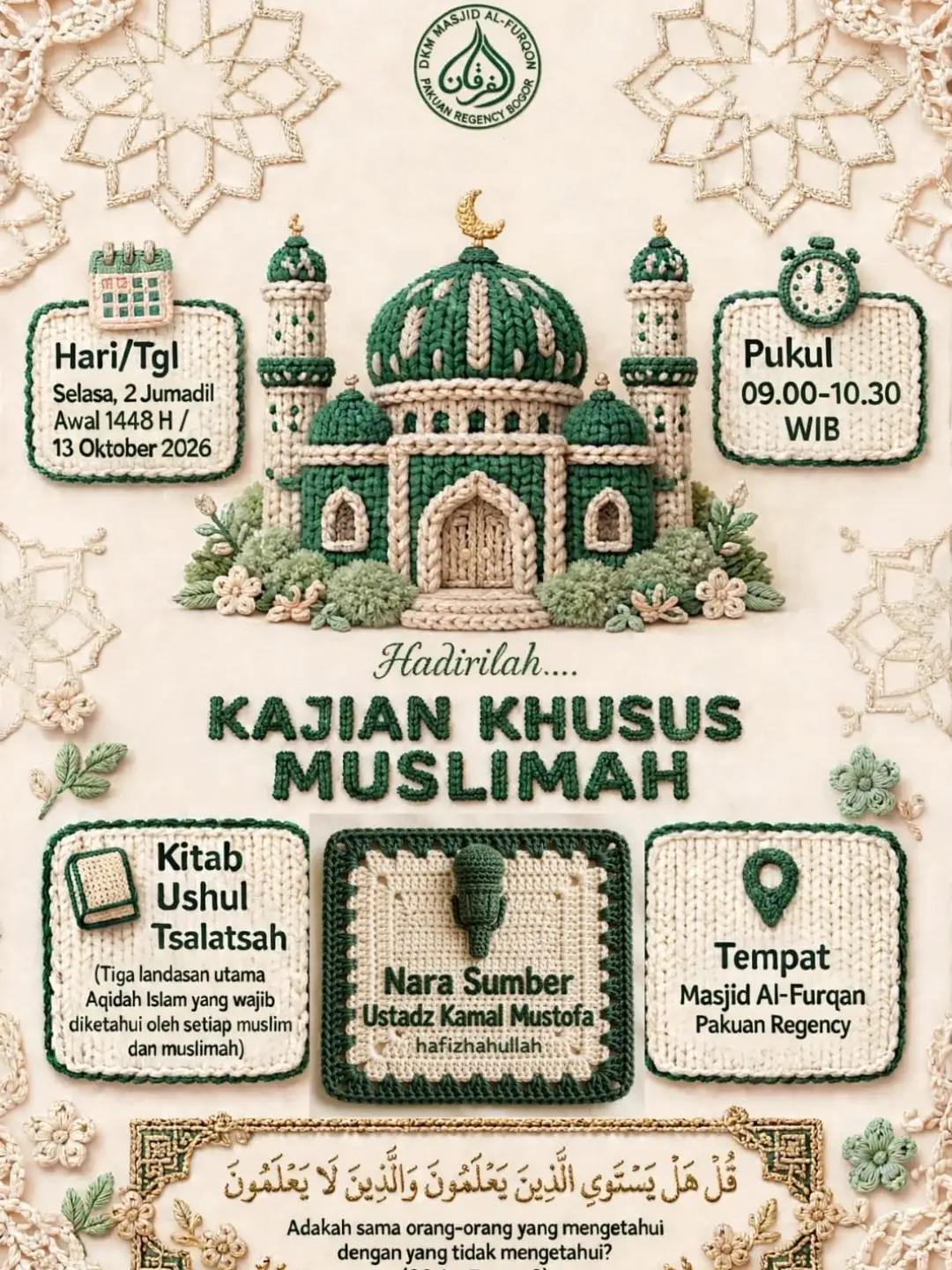 KAJIAN KHUSUS MUSLIMAH